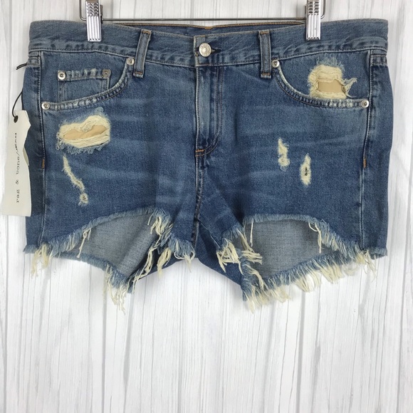 rag & bone Pants - NEW Rag Bone Distress Denim Cut Off Short Size 29